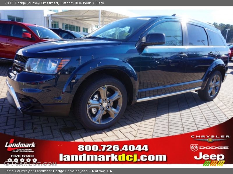 Fathom Blue Pearl / Black 2015 Dodge Journey Crossroad