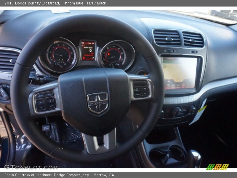 Fathom Blue Pearl / Black 2015 Dodge Journey Crossroad