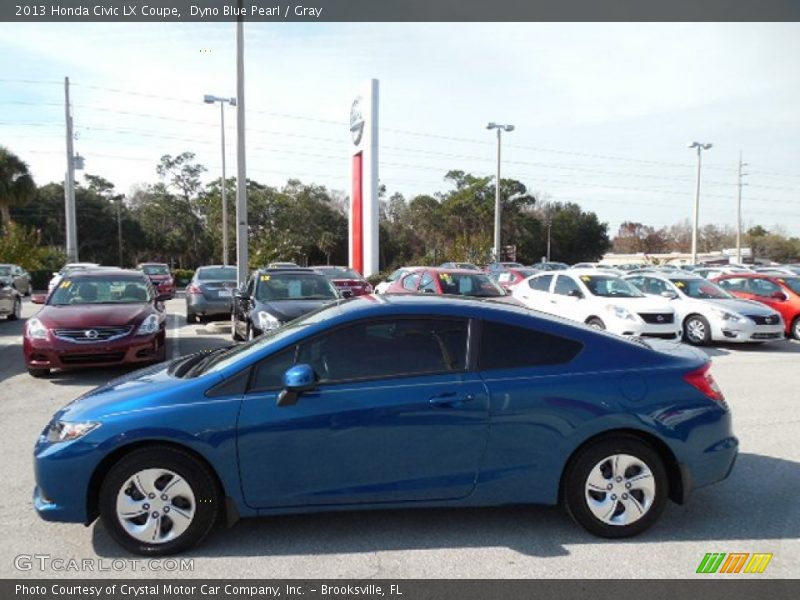 Dyno Blue Pearl / Gray 2013 Honda Civic LX Coupe