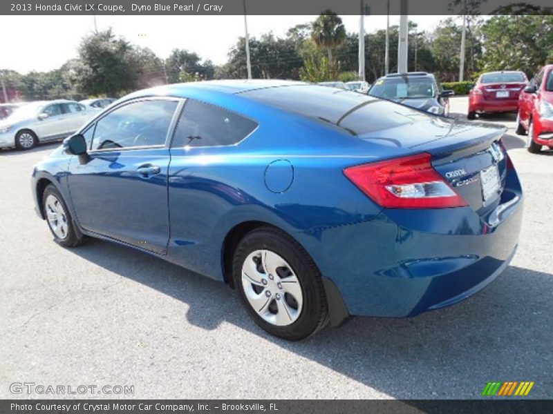 Dyno Blue Pearl / Gray 2013 Honda Civic LX Coupe