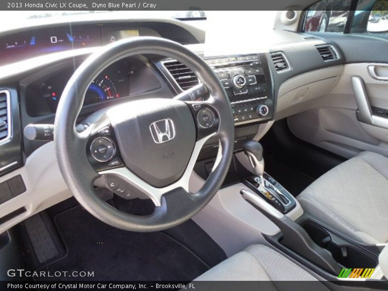 Dyno Blue Pearl / Gray 2013 Honda Civic LX Coupe