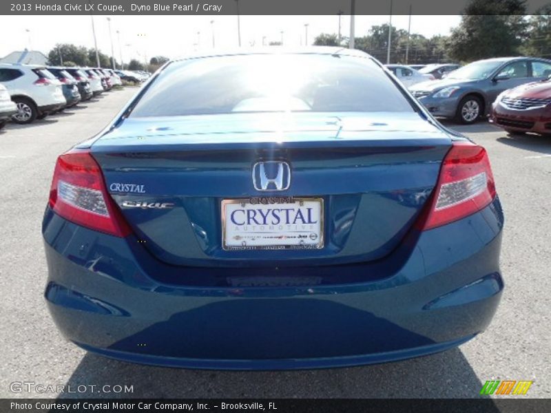 Dyno Blue Pearl / Gray 2013 Honda Civic LX Coupe