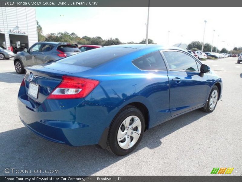 Dyno Blue Pearl / Gray 2013 Honda Civic LX Coupe