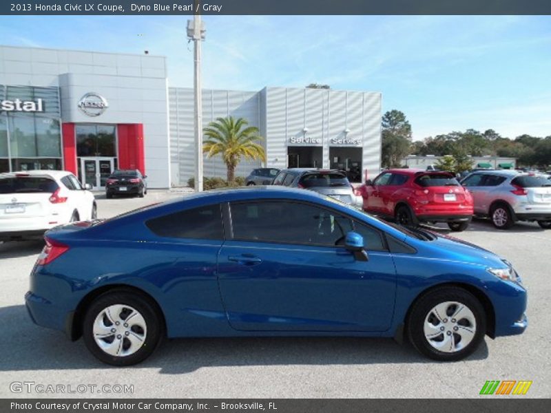 Dyno Blue Pearl / Gray 2013 Honda Civic LX Coupe