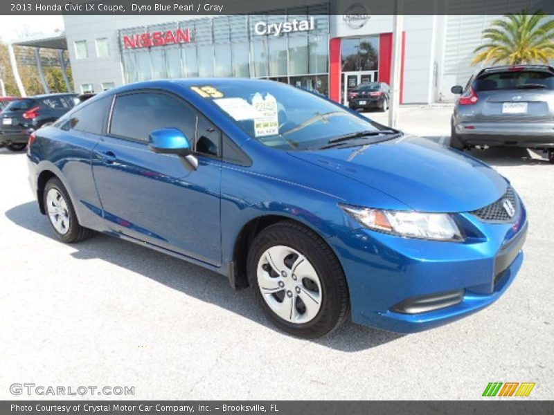 Dyno Blue Pearl / Gray 2013 Honda Civic LX Coupe