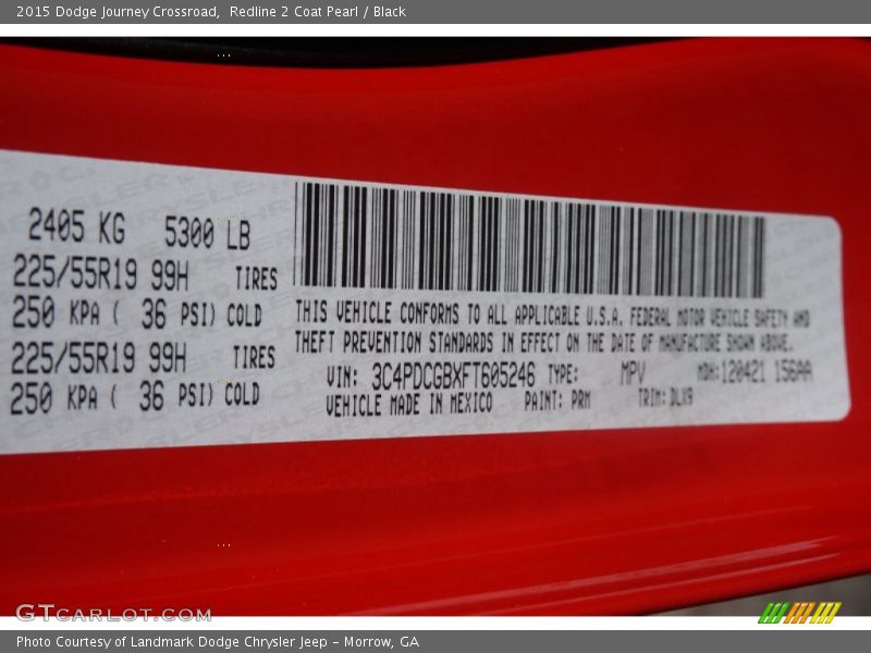 Redline 2 Coat Pearl / Black 2015 Dodge Journey Crossroad