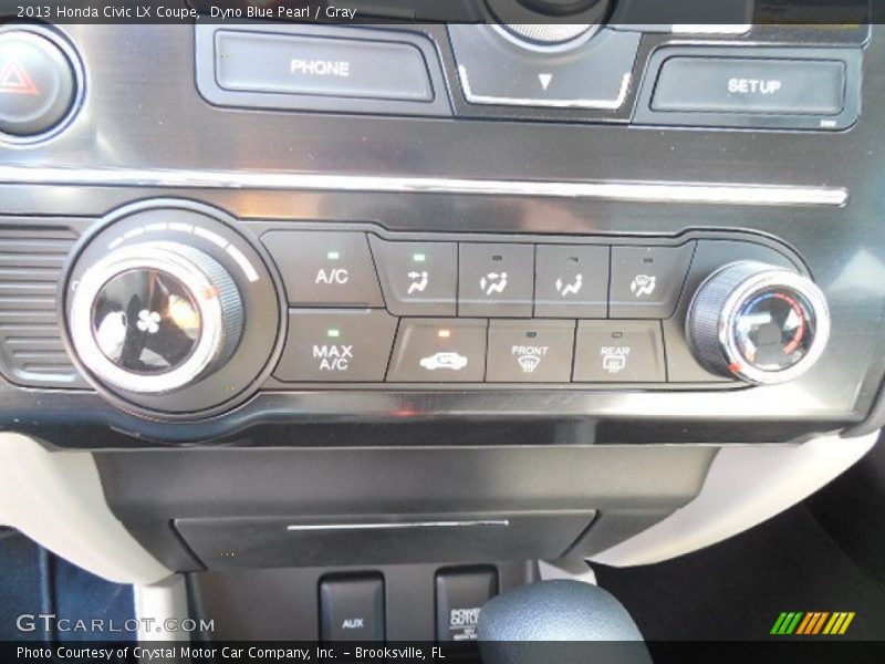 Dyno Blue Pearl / Gray 2013 Honda Civic LX Coupe