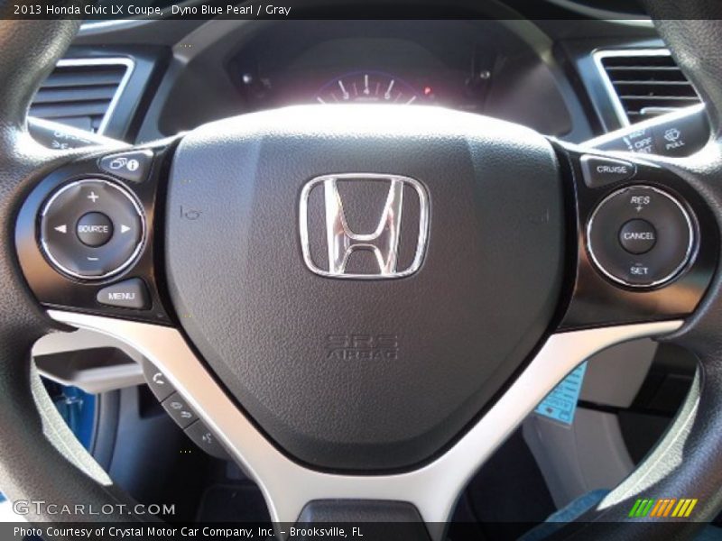 Dyno Blue Pearl / Gray 2013 Honda Civic LX Coupe