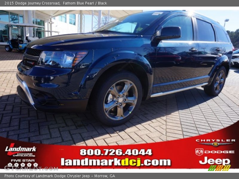 Fathom Blue Pearl / Black 2015 Dodge Journey Crossroad