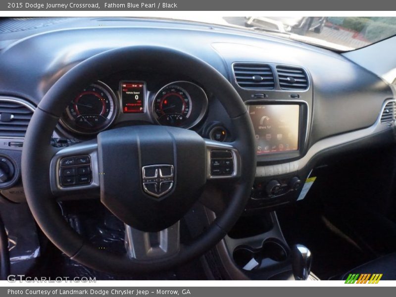 Fathom Blue Pearl / Black 2015 Dodge Journey Crossroad