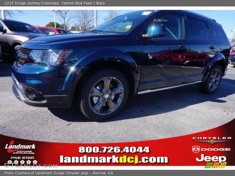 Fathom Blue Pearl / Black 2015 Dodge Journey Crossroad