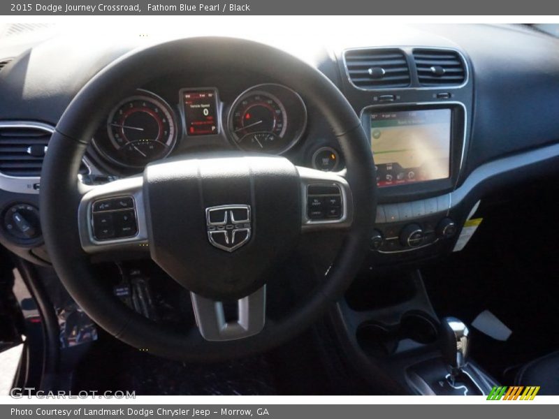 Fathom Blue Pearl / Black 2015 Dodge Journey Crossroad