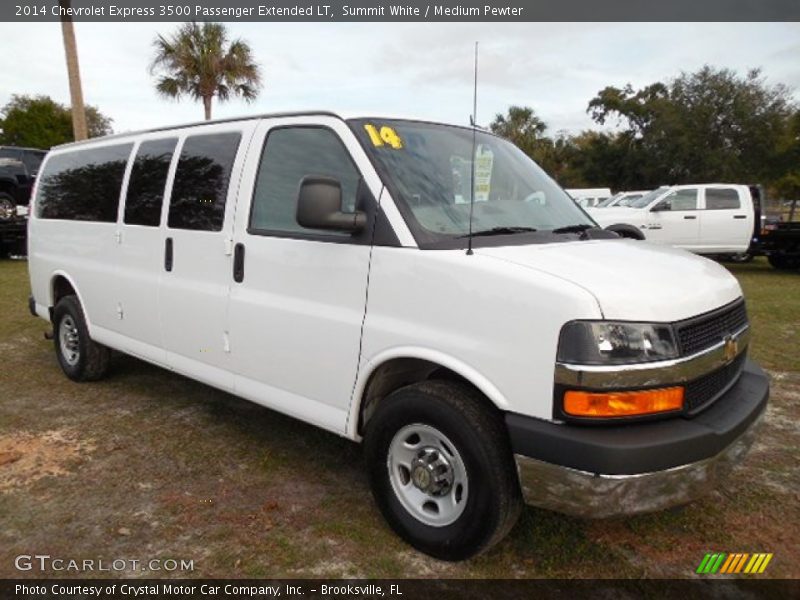 Summit White / Medium Pewter 2014 Chevrolet Express 3500 Passenger Extended LT