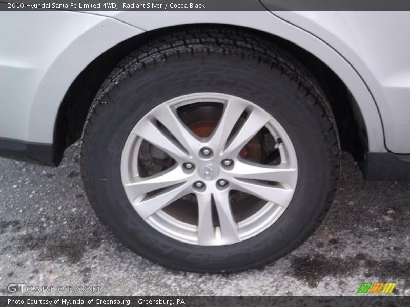 Radiant Silver / Cocoa Black 2010 Hyundai Santa Fe Limited 4WD