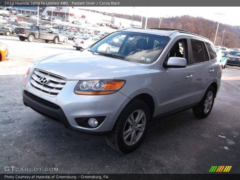 Radiant Silver / Cocoa Black 2010 Hyundai Santa Fe Limited 4WD