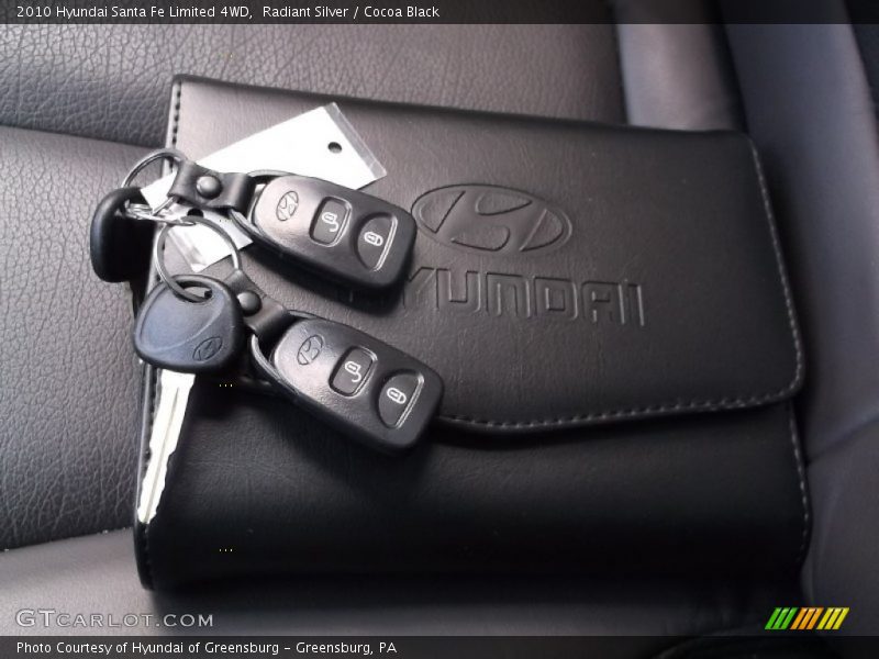 Radiant Silver / Cocoa Black 2010 Hyundai Santa Fe Limited 4WD