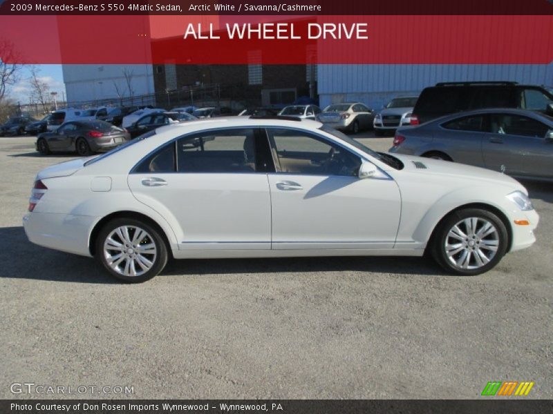 Arctic White / Savanna/Cashmere 2009 Mercedes-Benz S 550 4Matic Sedan