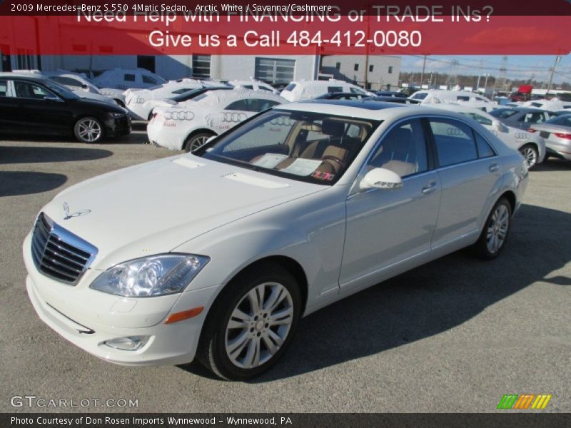 Arctic White / Savanna/Cashmere 2009 Mercedes-Benz S 550 4Matic Sedan