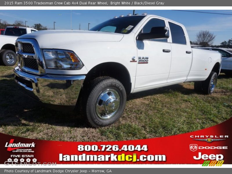 Bright White / Black/Diesel Gray 2015 Ram 3500 Tradesman Crew Cab 4x4 Dual Rear Wheel