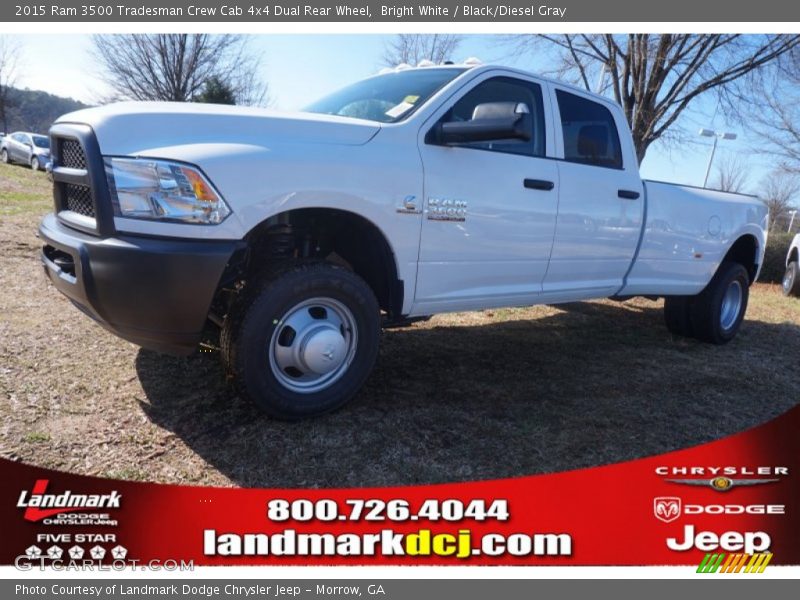 Bright White / Black/Diesel Gray 2015 Ram 3500 Tradesman Crew Cab 4x4 Dual Rear Wheel