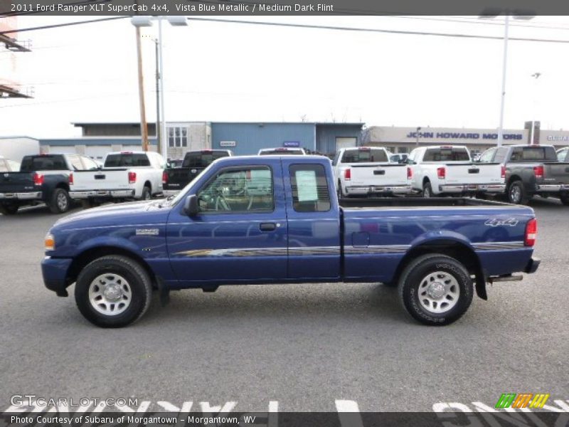 Vista Blue Metallic / Medium Dark Flint 2011 Ford Ranger XLT SuperCab 4x4