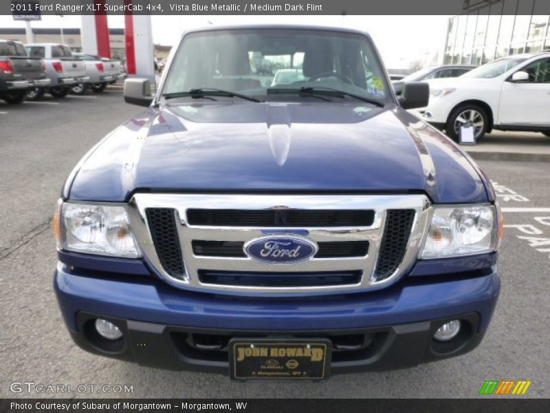 Vista Blue Metallic / Medium Dark Flint 2011 Ford Ranger XLT SuperCab 4x4