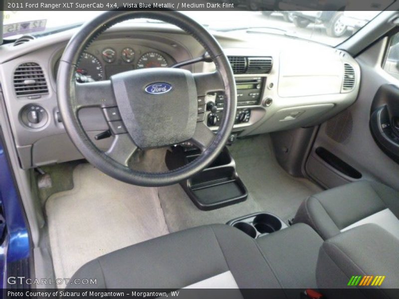 Vista Blue Metallic / Medium Dark Flint 2011 Ford Ranger XLT SuperCab 4x4