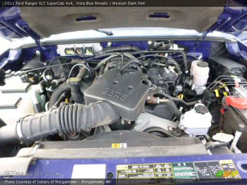 Vista Blue Metallic / Medium Dark Flint 2011 Ford Ranger XLT SuperCab 4x4