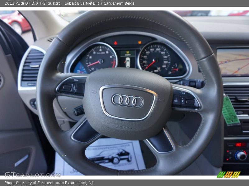 Cobalt Blue Metallic / Cardamom Beige 2012 Audi Q7 3.0 TFSI quattro