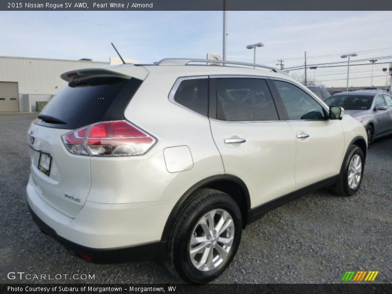 Pearl White / Almond 2015 Nissan Rogue SV AWD