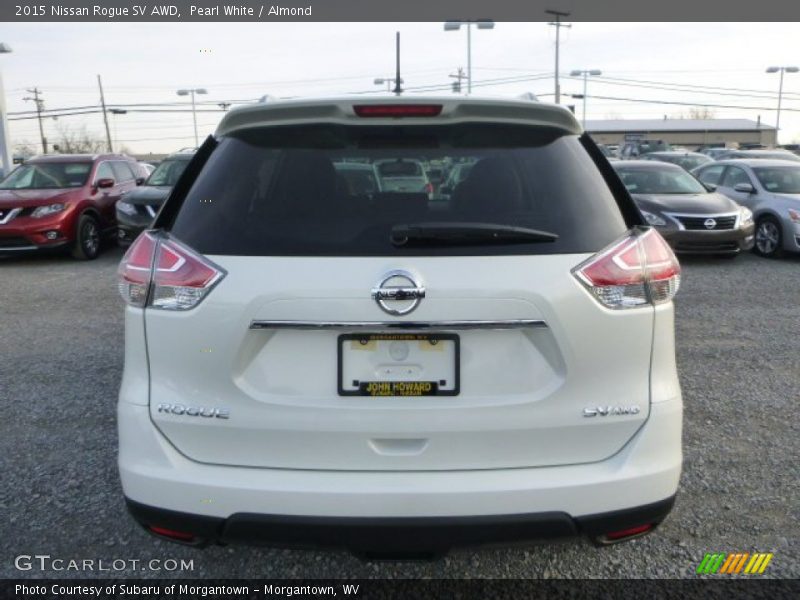 Pearl White / Almond 2015 Nissan Rogue SV AWD