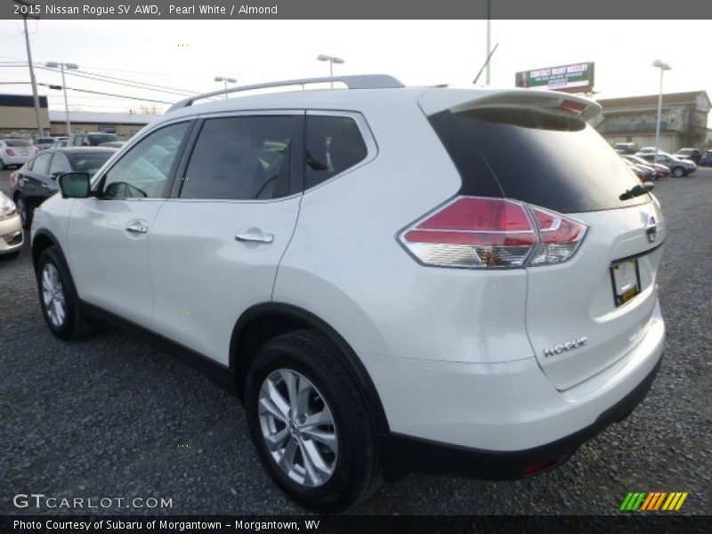 Pearl White / Almond 2015 Nissan Rogue SV AWD