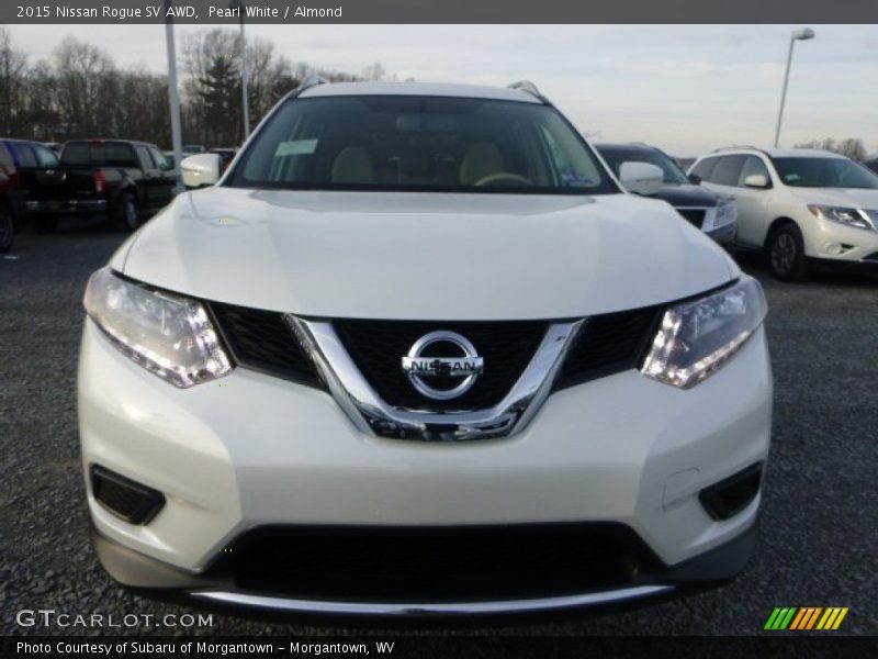 Pearl White / Almond 2015 Nissan Rogue SV AWD