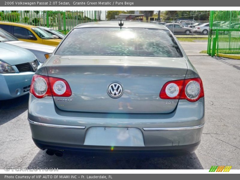 Granite Green Metallic / Pure Beige 2006 Volkswagen Passat 2.0T Sedan