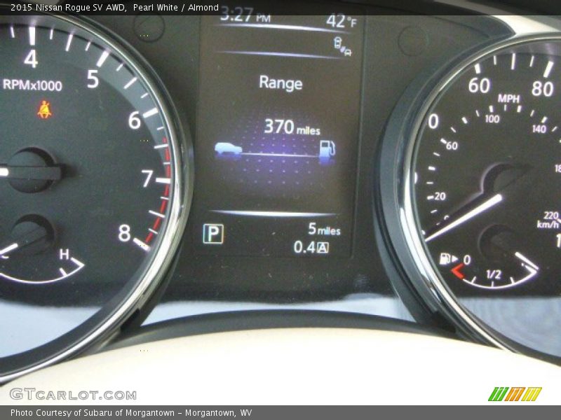 Pearl White / Almond 2015 Nissan Rogue SV AWD