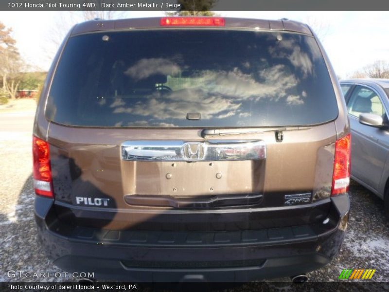 Dark Amber Metallic / Beige 2012 Honda Pilot Touring 4WD