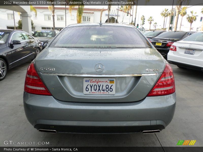 Andorite Gray Metallic / Cashmere/Savanna 2012 Mercedes-Benz S 550 4Matic Sedan