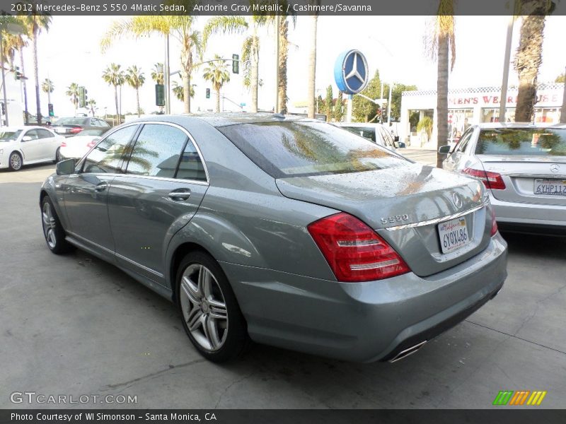 Andorite Gray Metallic / Cashmere/Savanna 2012 Mercedes-Benz S 550 4Matic Sedan