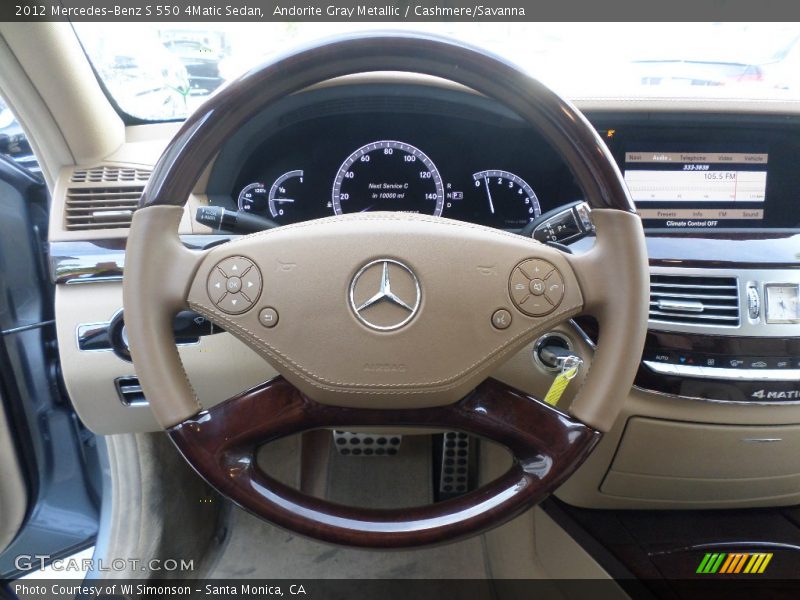 Andorite Gray Metallic / Cashmere/Savanna 2012 Mercedes-Benz S 550 4Matic Sedan