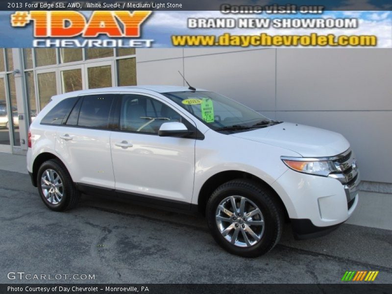 White Suede / Medium Light Stone 2013 Ford Edge SEL AWD