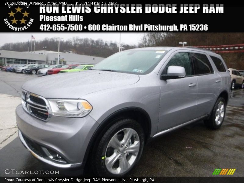 Billet Silver Metallic / Black 2015 Dodge Durango Limited AWD