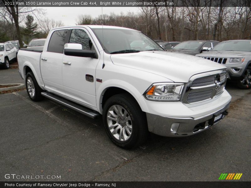 Bright White / Longhorn Black/Cattle Tan 2013 Ram 1500 Laramie Longhorn Crew Cab 4x4