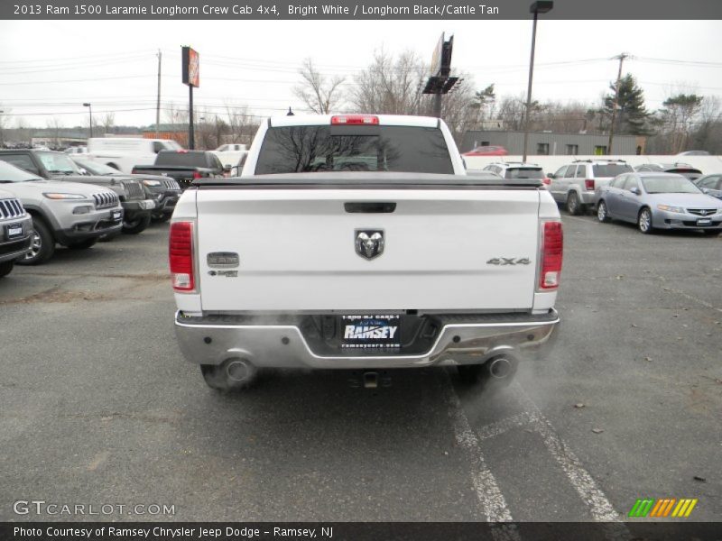 Bright White / Longhorn Black/Cattle Tan 2013 Ram 1500 Laramie Longhorn Crew Cab 4x4