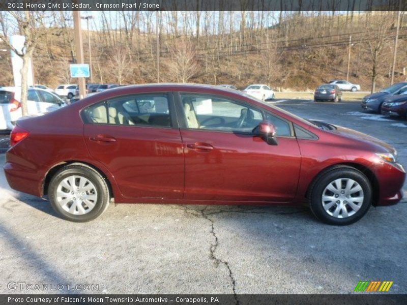 Crimson Pearl / Stone 2012 Honda Civic LX Sedan