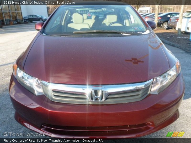 Crimson Pearl / Stone 2012 Honda Civic LX Sedan