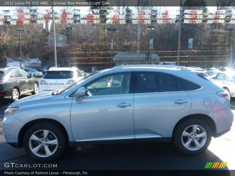 Cerulean Blue Metallic / Light Gray 2012 Lexus RX 350 AWD