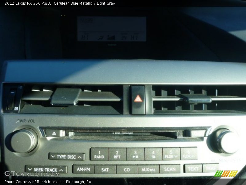 Cerulean Blue Metallic / Light Gray 2012 Lexus RX 350 AWD