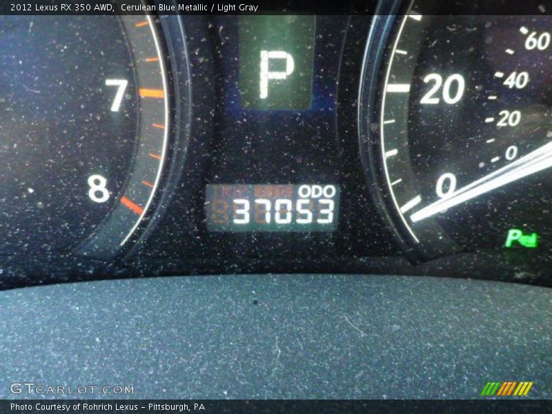 Cerulean Blue Metallic / Light Gray 2012 Lexus RX 350 AWD
