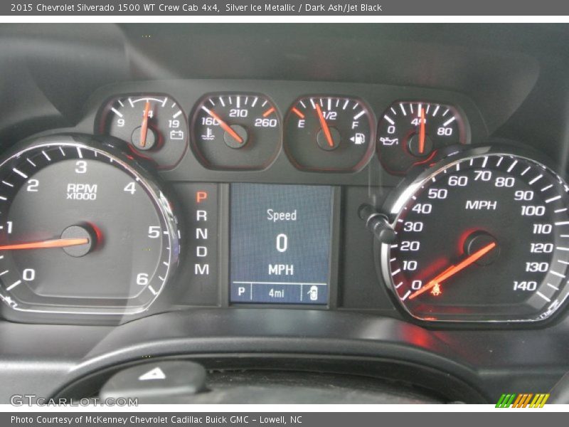 Silver Ice Metallic / Dark Ash/Jet Black 2015 Chevrolet Silverado 1500 WT Crew Cab 4x4