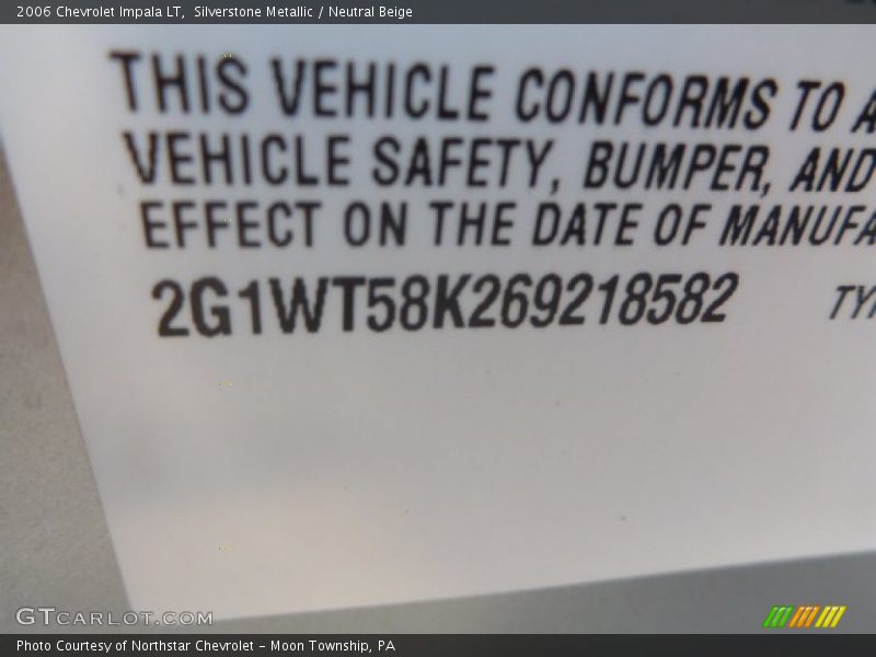 Silverstone Metallic / Neutral Beige 2006 Chevrolet Impala LT